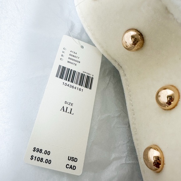 Anthropologie Studded Velvet Shoulder Bag in White NWT - Picture 4 of 14